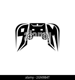 PM Initial ESport gaming logo. Game console shape style vector template Stock Vector