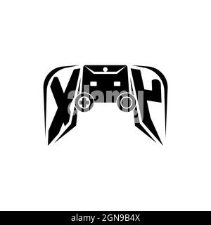 XY Initial ESport gaming logo. Game console shape style vector template Stock Vector