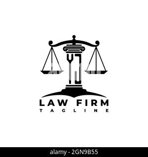 YJ Monogram Logo Letter Pillars Geometric shape style vector, Law Firm Company Stock Vector