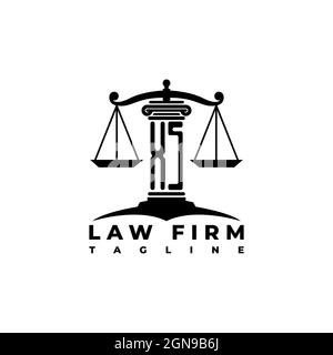 XS Monogram Logo Letter Pillars Geometric shape style vector, Law Firm Company Stock Vector