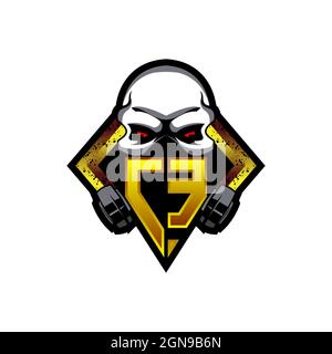 EH Initial ESport gaming logo. Game console shape style vector template Stock Vector