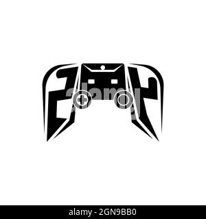 ZY Initial ESport gaming logo. Game console shape style vector template Stock Vector