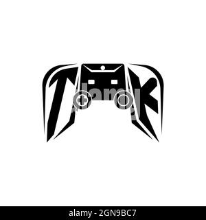 TK Initial ESport gaming logo. Game console shape style vector template Stock Vector