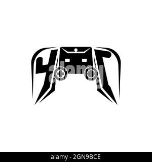 YC Initial ESport gaming logo. Game console shape style vector template Stock Vector