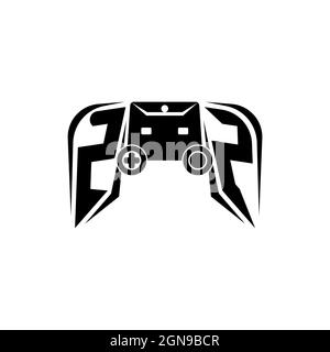 ZZ Initial ESport gaming logo. Game console shape style vector template Stock Vector