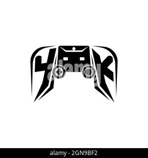 YK Initial ESport gaming logo. Game console shape style vector template Stock Vector