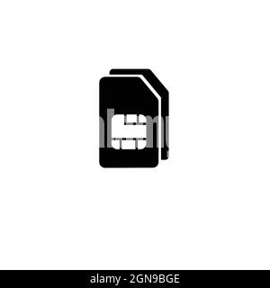 Sim flat icon isolated on white background Stock Vector