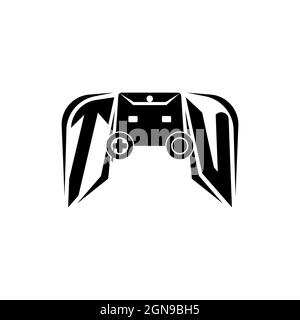 TU Initial ESport gaming logo. Game console shape style vector template Stock Vector