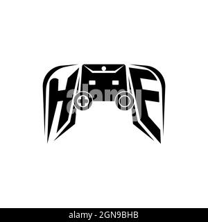 HE Initial ESport gaming logo. Game console shape style vector template Stock Vector