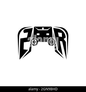 ZR Initial ESport gaming logo. Game console shape style vector template Stock Vector