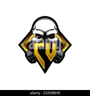 EX Initial ESport gaming logo. Game console shape style vector template Stock Vector