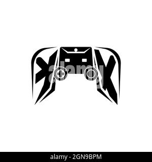 KX Initial ESport gaming logo. Game console shape style vector template Stock Vector