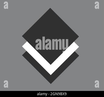 Layer logo on gray background, layer icon created by illustration Stock Vector