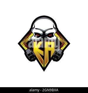 WN Initial ESport gaming logo. Game console shape style vector template Stock Vector