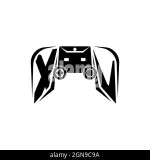 XV Initial ESport gaming logo. Game console shape style vector template Stock Vector