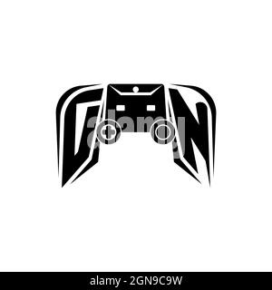 DN Initial ESport gaming logo. Game console shape style vector template Stock Vector