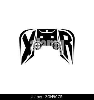 XR Initial ESport gaming logo. Game console shape style vector template Stock Vector