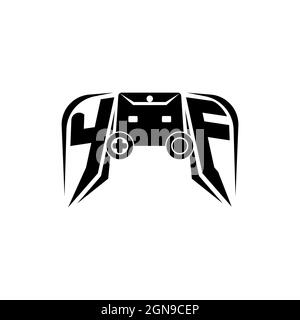 YF Initial ESport gaming logo. Game console shape style vector template Stock Vector