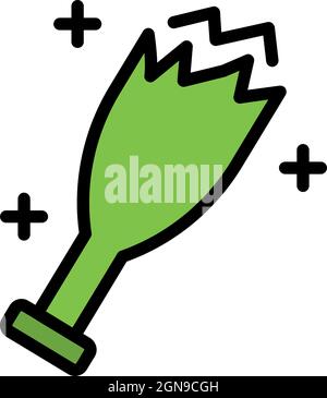 Stop violence cracked bottle icon. Outline stop violence cracked bottle vector icon color flat isolated Stock Vector
