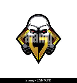 LC Logo monogram with Skull Shape designs template vector icon modern Stock Vector