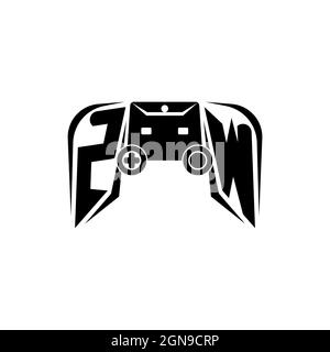 ZW Initial ESport gaming logo. Game console shape style vector template Stock Vector