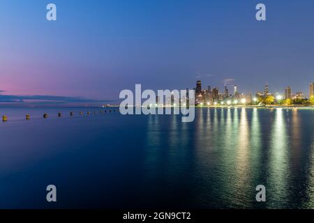 The Chicago Skyline from Fullerton & North Beach Stock Photo