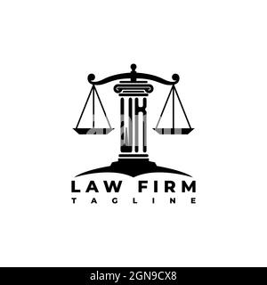 WK Monogram Logo Letter Pillars Geometric shape style vector, Law Firm Company Stock Vector