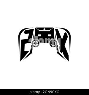 ZX Initial ESport gaming logo. Game console shape style vector template Stock Vector