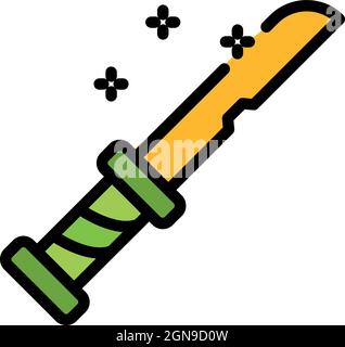 Stop violence knife icon. Outline stop violence knife vector icon color flat isolated Stock Vector