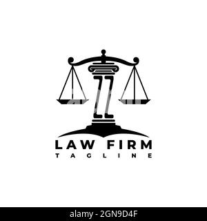 ZZ Monogram Logo Letter Pillars Geometric shape style vector, Law Firm Company Stock Vector
