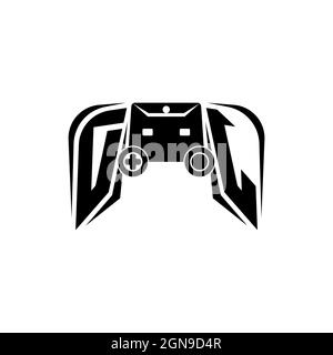 DJ Initial ESport gaming logo. Game console shape style vector template Stock Vector