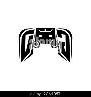 DG Initial ESport gaming logo. Game console shape style vector template Stock Vector