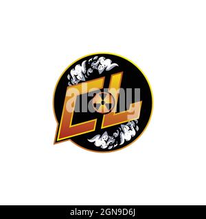 CK Logo monogram with Skull Shape designs template vector icon modern Stock Vector