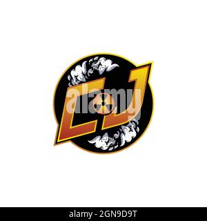 CI Logo monogram with Skull Shape designs template vector icon modern Stock Vector