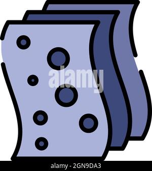 Eco fabric icon. Outline eco fabric vector icon color flat isolated Stock Vector
