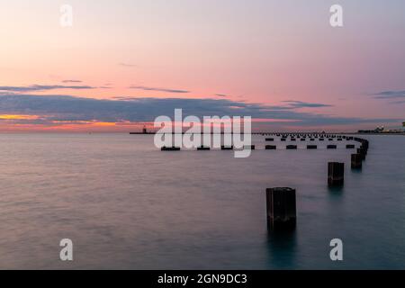 The Chicago Skyline from Fullerton & North Beach Stock Photo