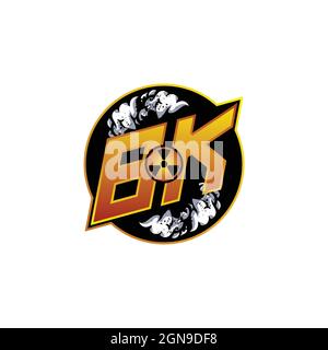 BJ Logo monogram with Skull Shape designs template vector icon modern Stock Vector