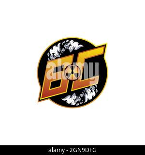 BC Logo monogram with Skull Shape designs template Stock Vector
