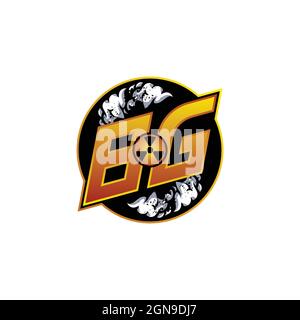 BG Logo monogram with Skull Shape designs template vector icon modern Stock Vector