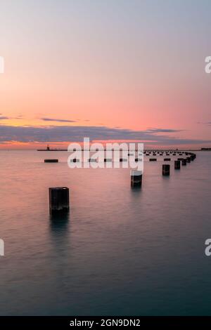 The Chicago Skyline from Fullerton & North Beach Stock Photo