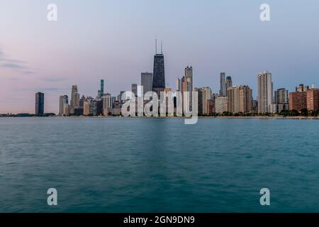 The Chicago Skyline from Fullerton & North Beach Stock Photo