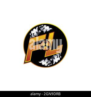 EK Logo monogram with Skull Shape designs template vector icon modern Stock Vector