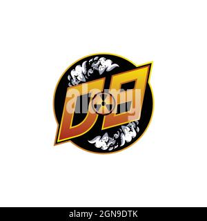DB Logo monogram with Skull Shape designs template vector icon modern Stock Vector
