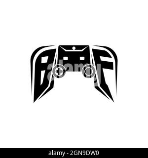 BF Initial ESport gaming logo. Game console shape style vector template Stock Vector