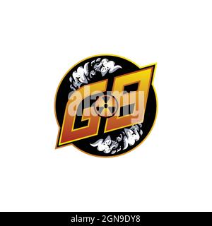GB Logo monogram with Skull Shape designs template vector icon modern Stock Vector