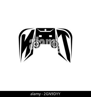 NT Initial ESport gaming logo. Game console shape style vector template Stock Vector
