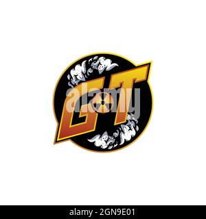 GU Logo monogram with Skull Shape designs template vector icon modern Stock Vector