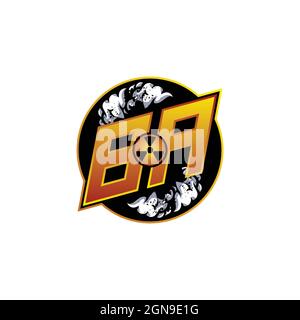 BA Logo monogram with Skull Shape designs template Stock Vector