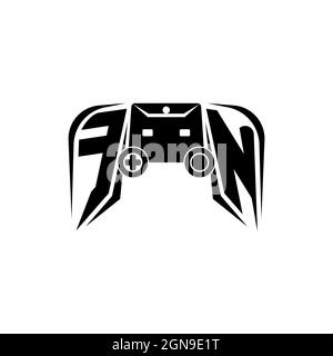 FN Initial ESport gaming logo. Game console shape style vector template Stock Vector