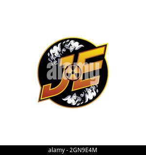 IE Logo monogram with Skull Shape designs template vector icon modern Stock Vector